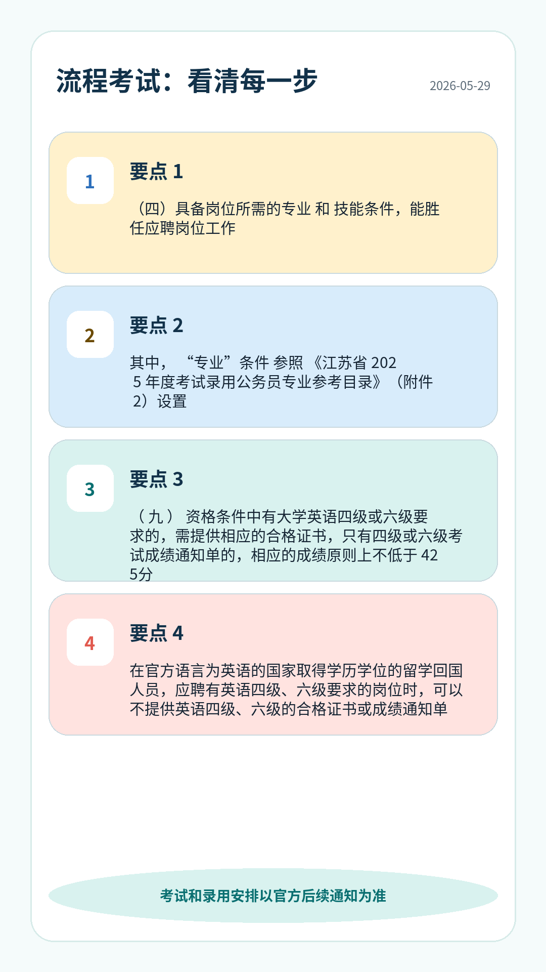 江苏省中医院连云港医院护理招聘流程考试：报名、资格初审、笔试、面试或实操、体检考察、公示录用