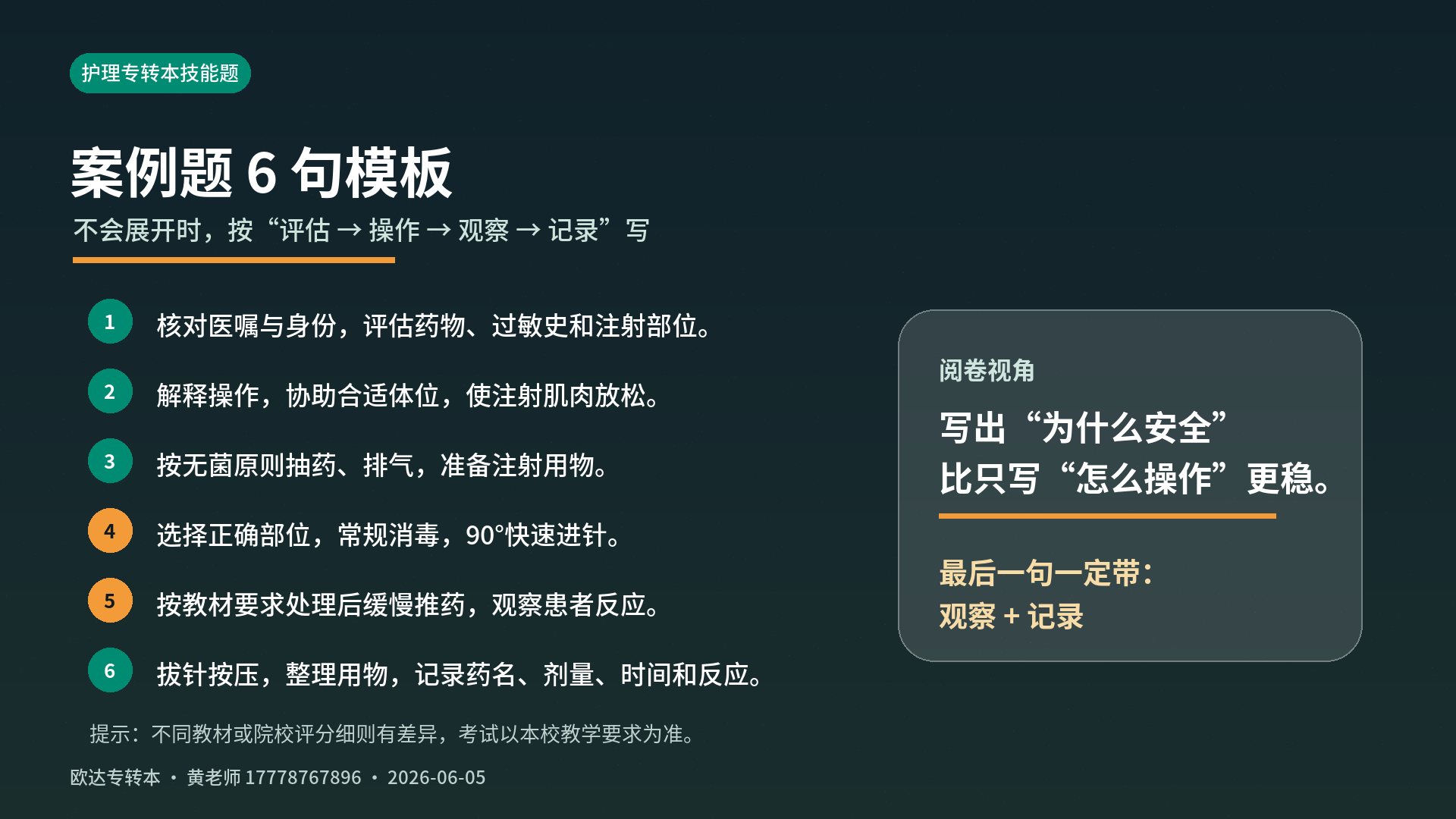 肌内注射案例题模板