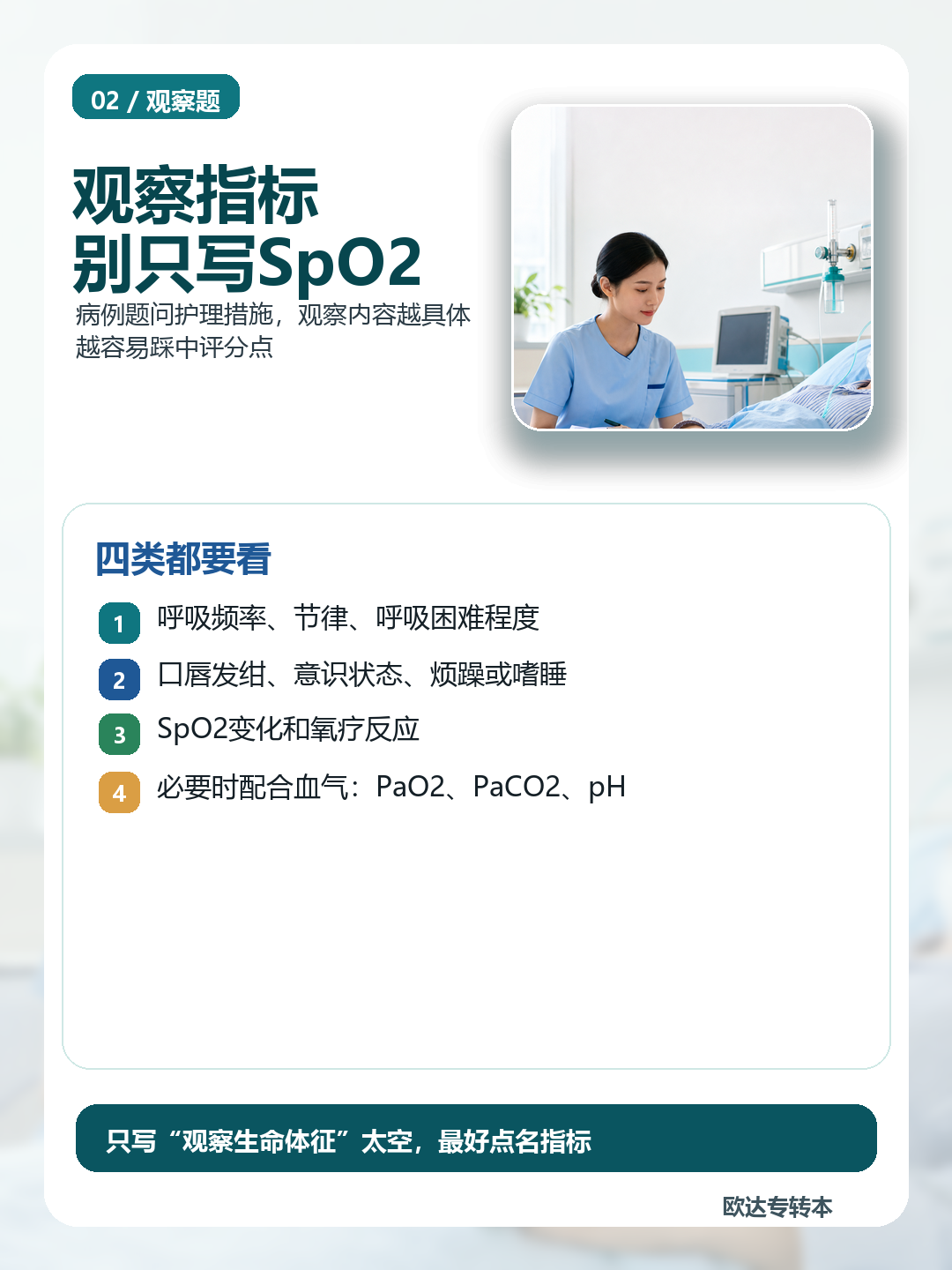 COPD低流量吸氧图解：观察指标要写全
