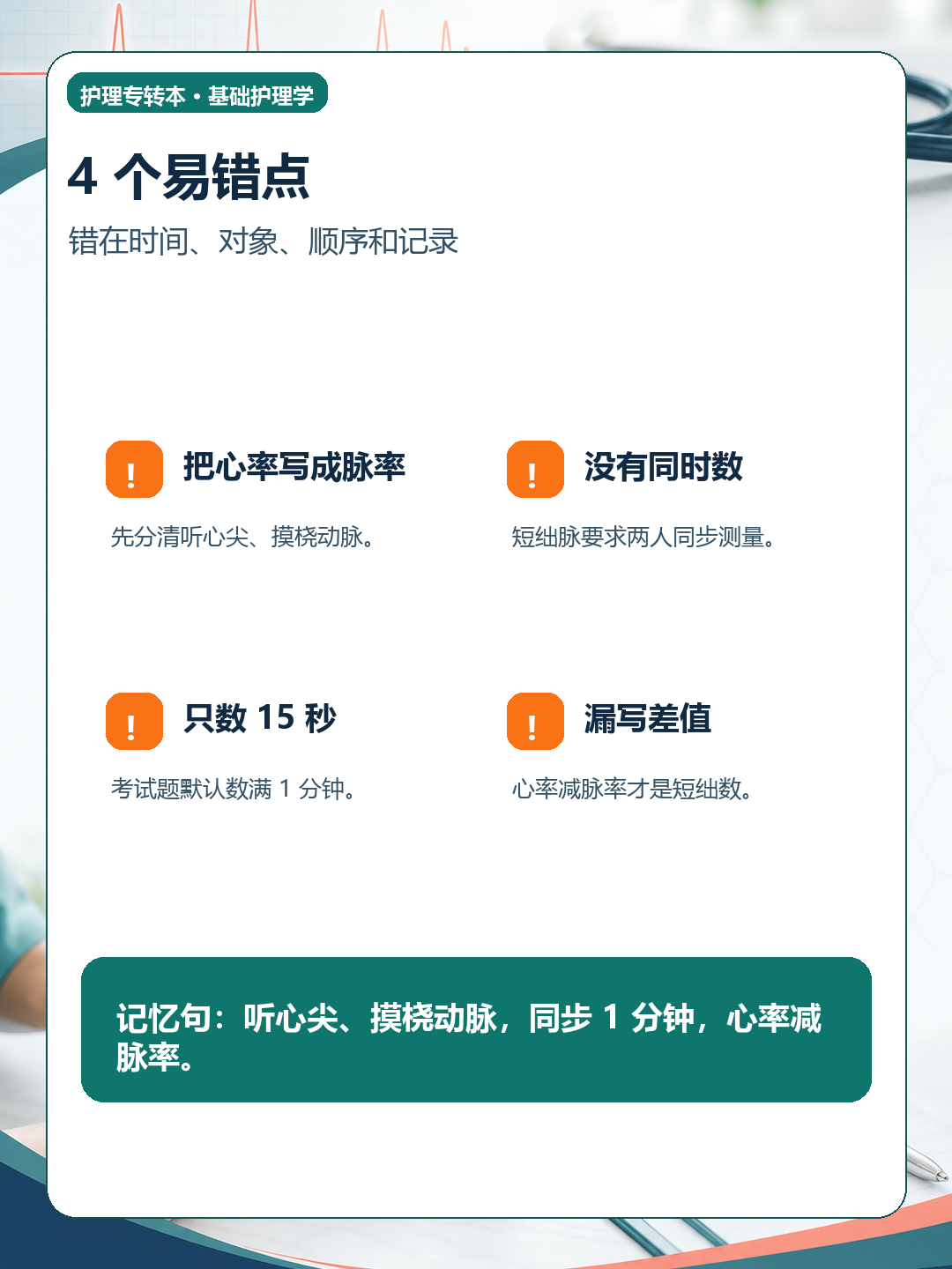脉搏短绌图解：4个易错点