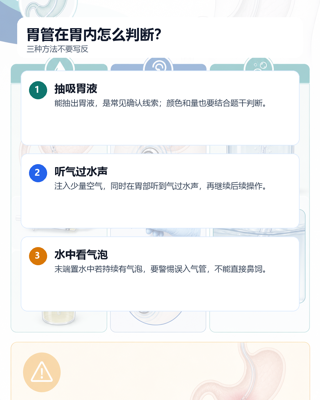 胃管在胃内三种确认方法