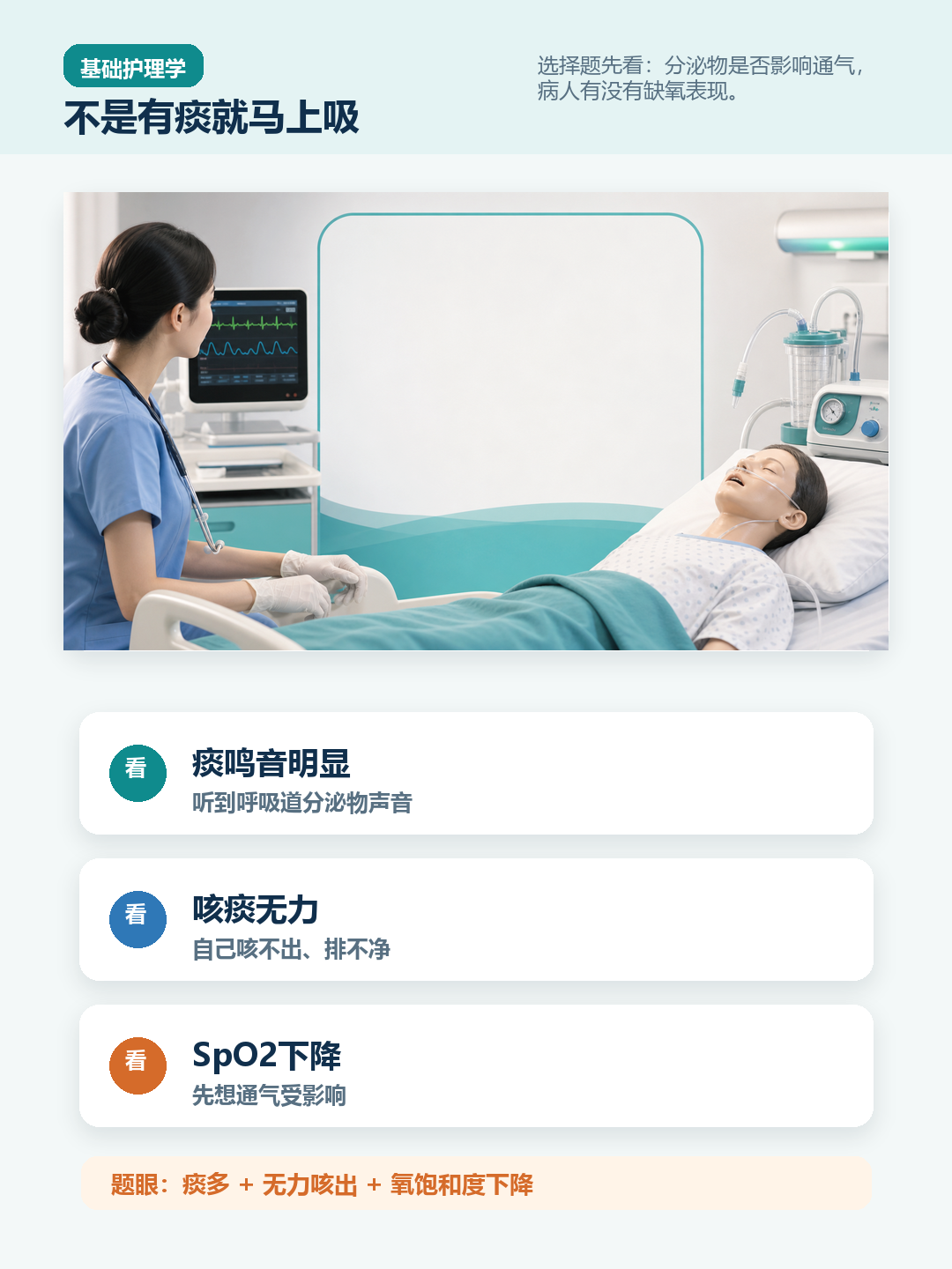 吸痰前先看缺氧和分泌物信号