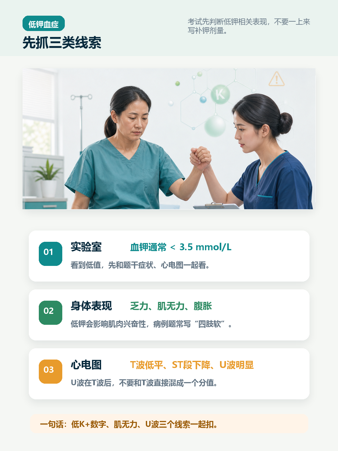低钾血症三类线索