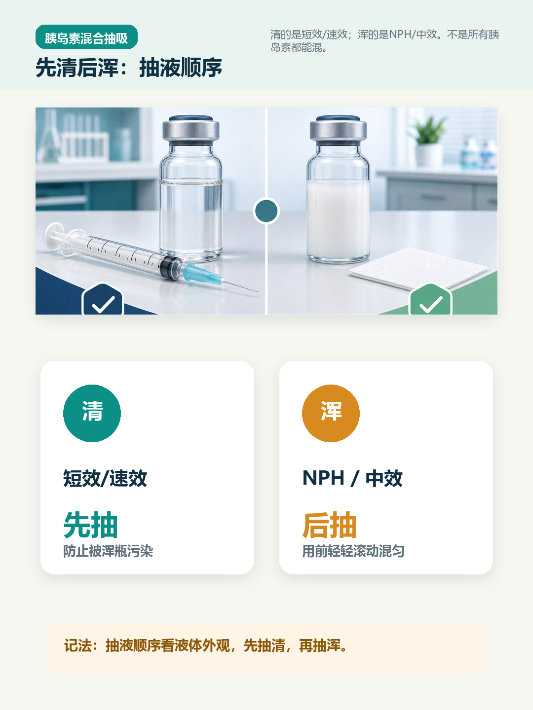 胰岛素先清后浑