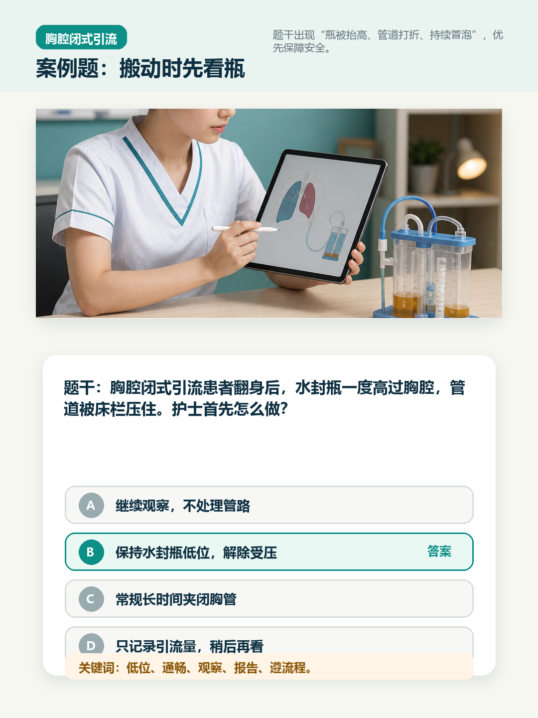 胸腔闭式引流案例题