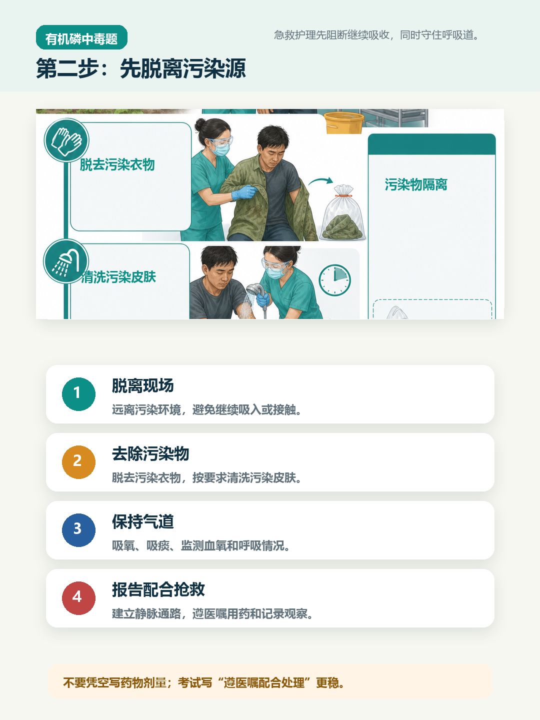 有机磷中毒先脱离污染源