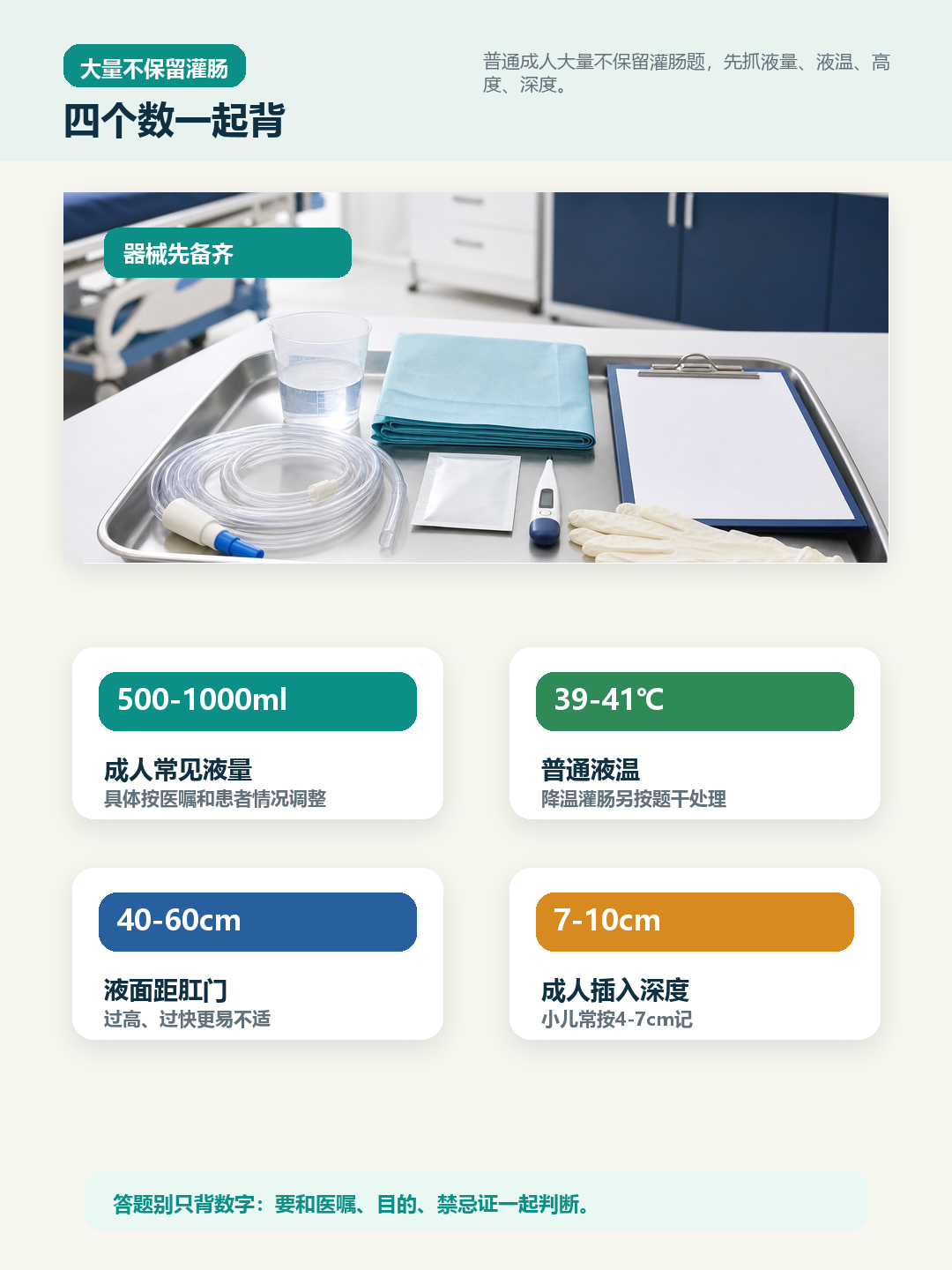 大量不保留灌肠四个数