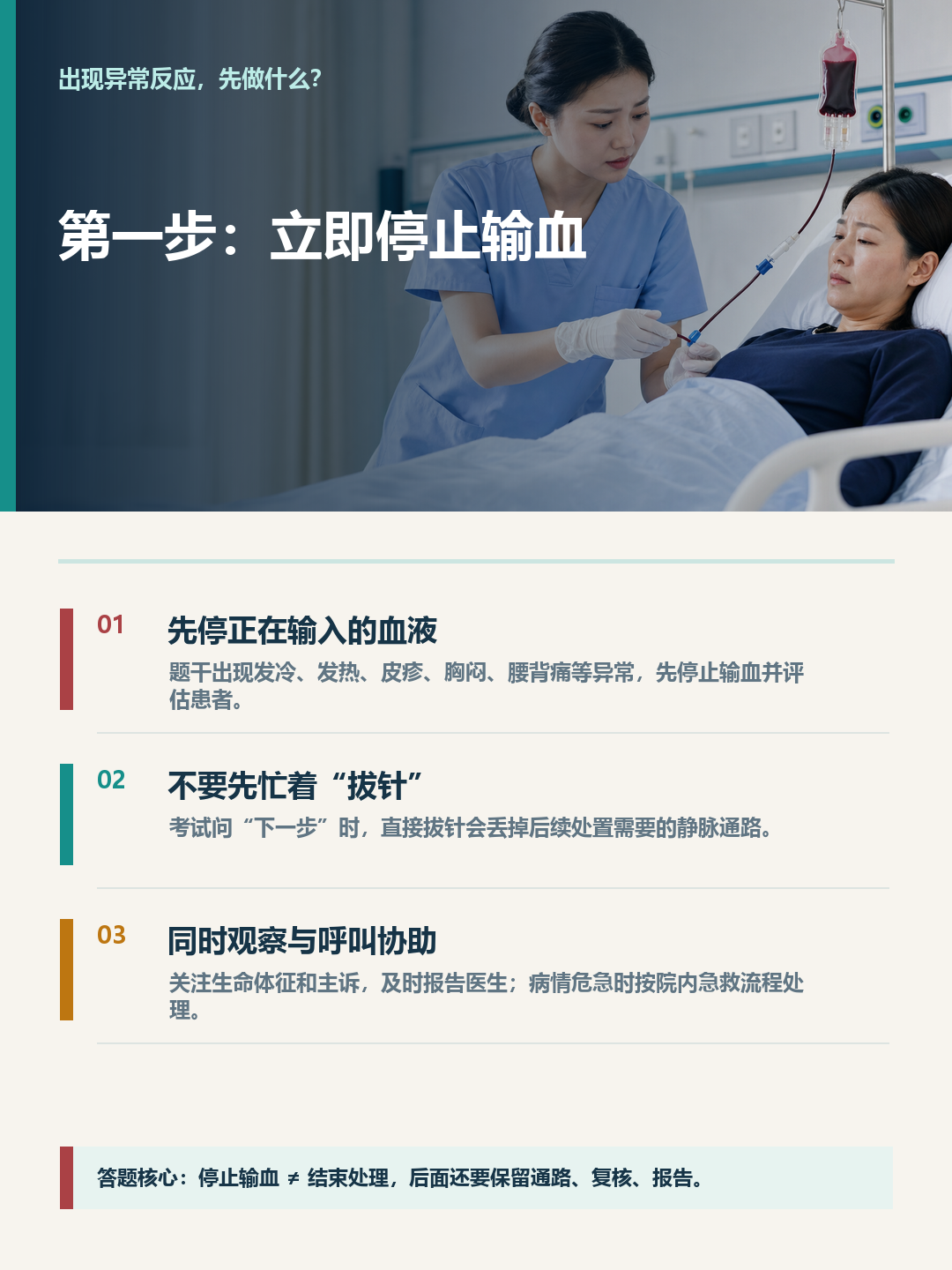 输血异常先停止输血